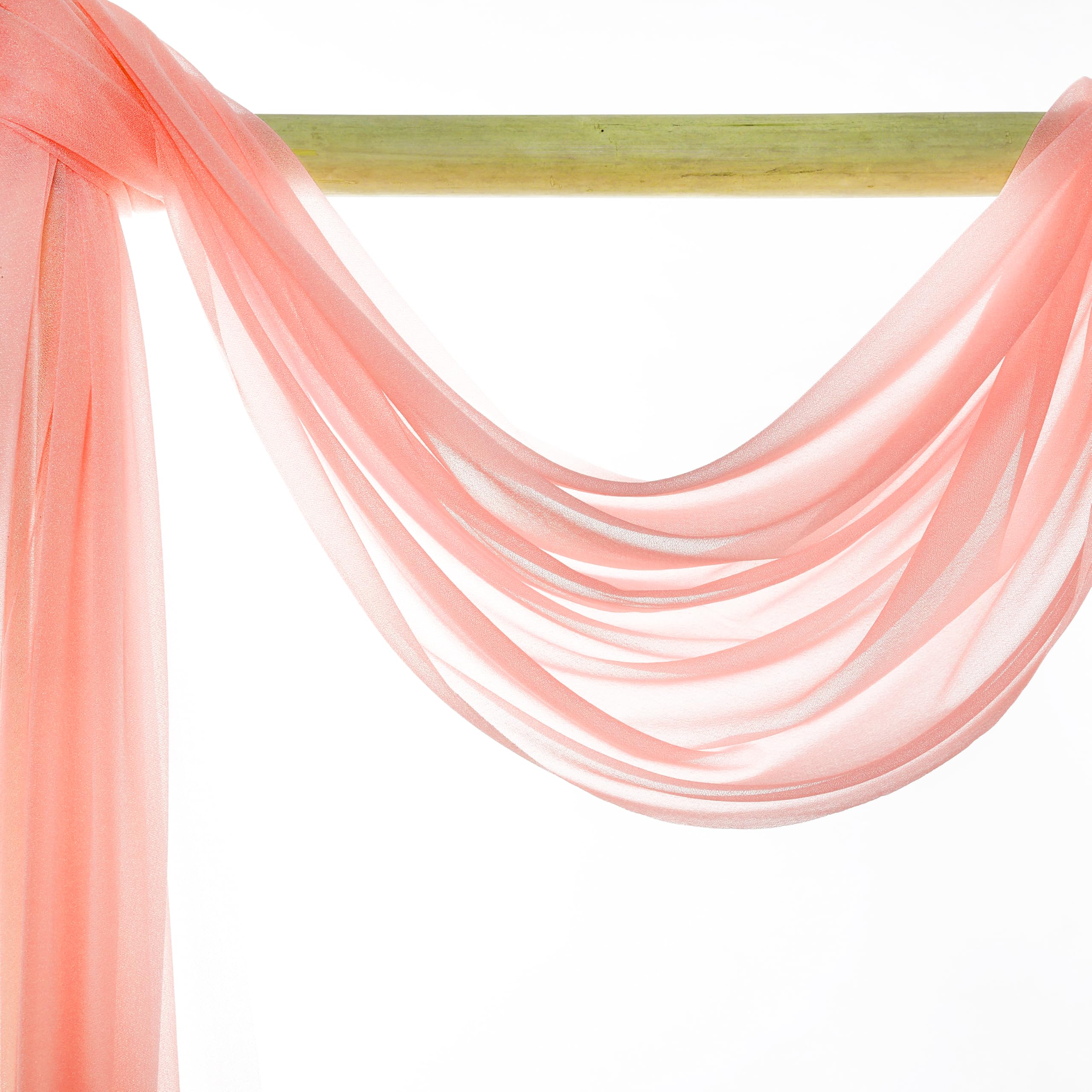 Vds Pack Of 2 Panel (30 Inch X 30 Feet) Wedding Arch Draping Fabric Sheer Chiffon Fabric Drapery For Wedding Ceremony Reception